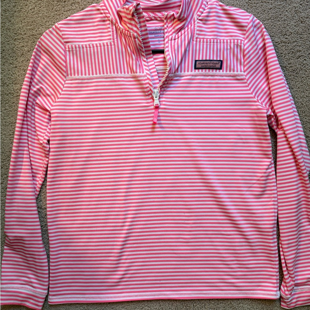 Vineyard Vines Pink and White Striped Top